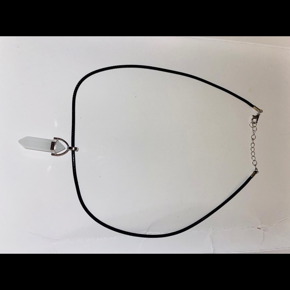 Clear white gemstone necklace